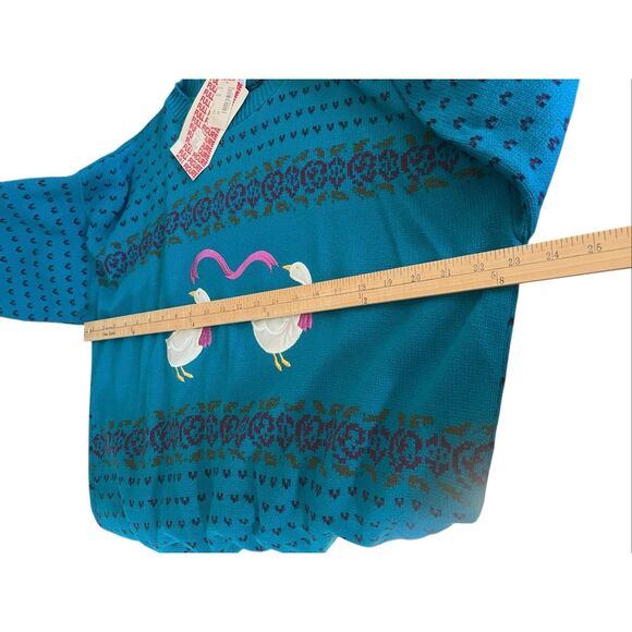 Jennifer Adams Vintae Made In The US Silly Goose Blue Sweater plus 22w 2xl - Picture 3 of 6